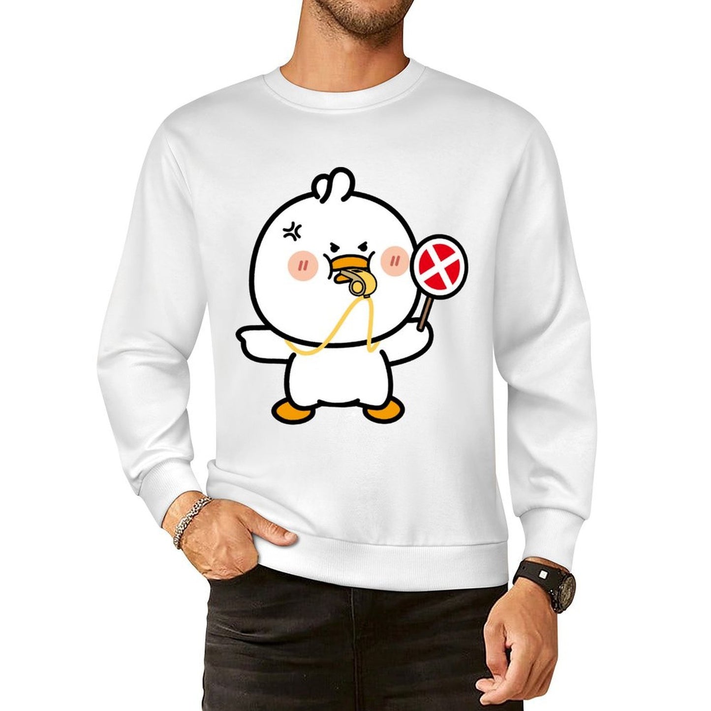 Front Patterned Long Sleeve TopAllSeason Tear-Resistant