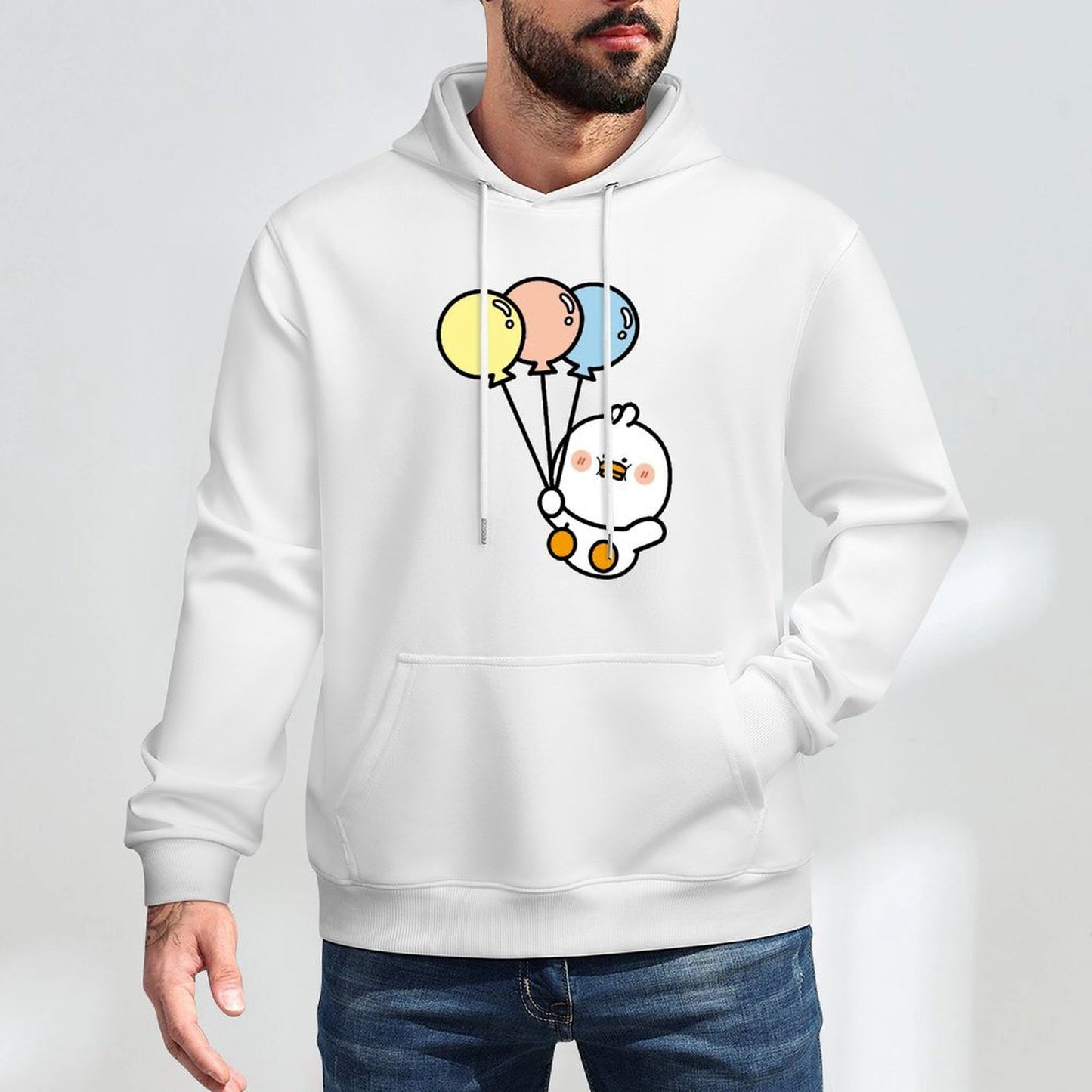 Heat-Transfer Simple Front Graphic Hoodies