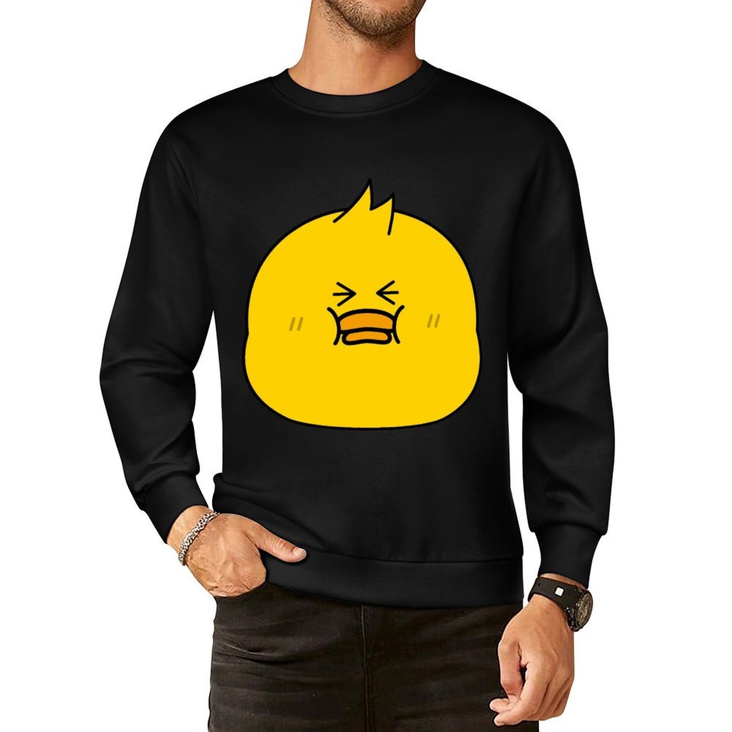 Front Patterned Long Sleeve TopRetro Urban