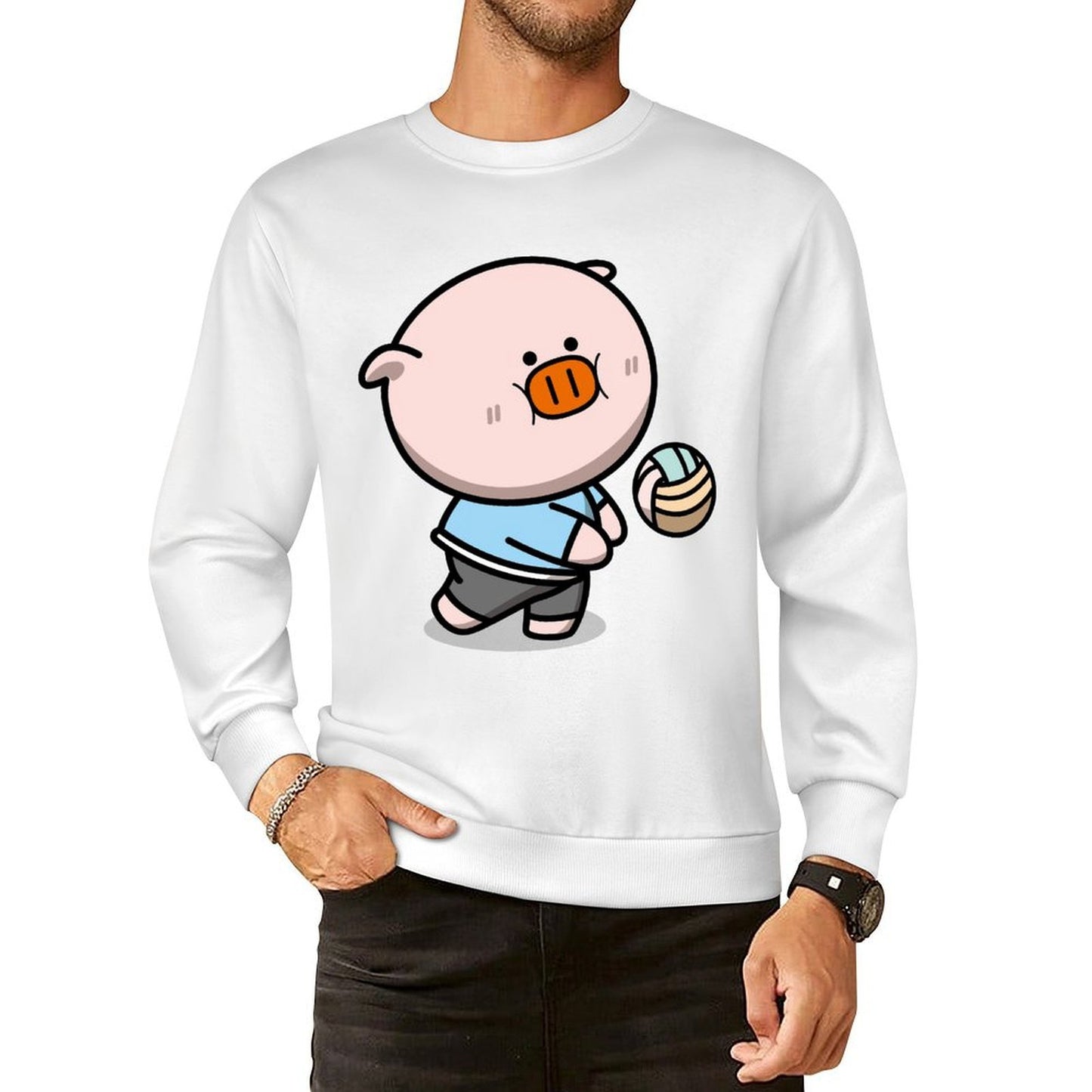 Front Patterned Long Sleeve TopSoftTouch Fitted