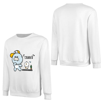 Front Patterned Long Sleeve TopSmooth Feel Heat-Transfer