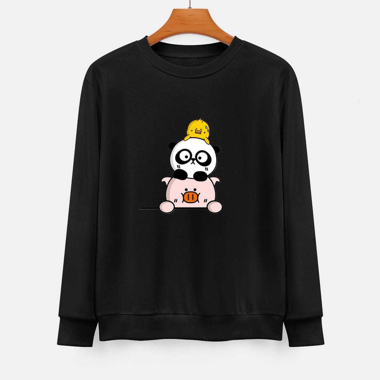  Front Patterned Long Sleeve TopDurable LooseFit