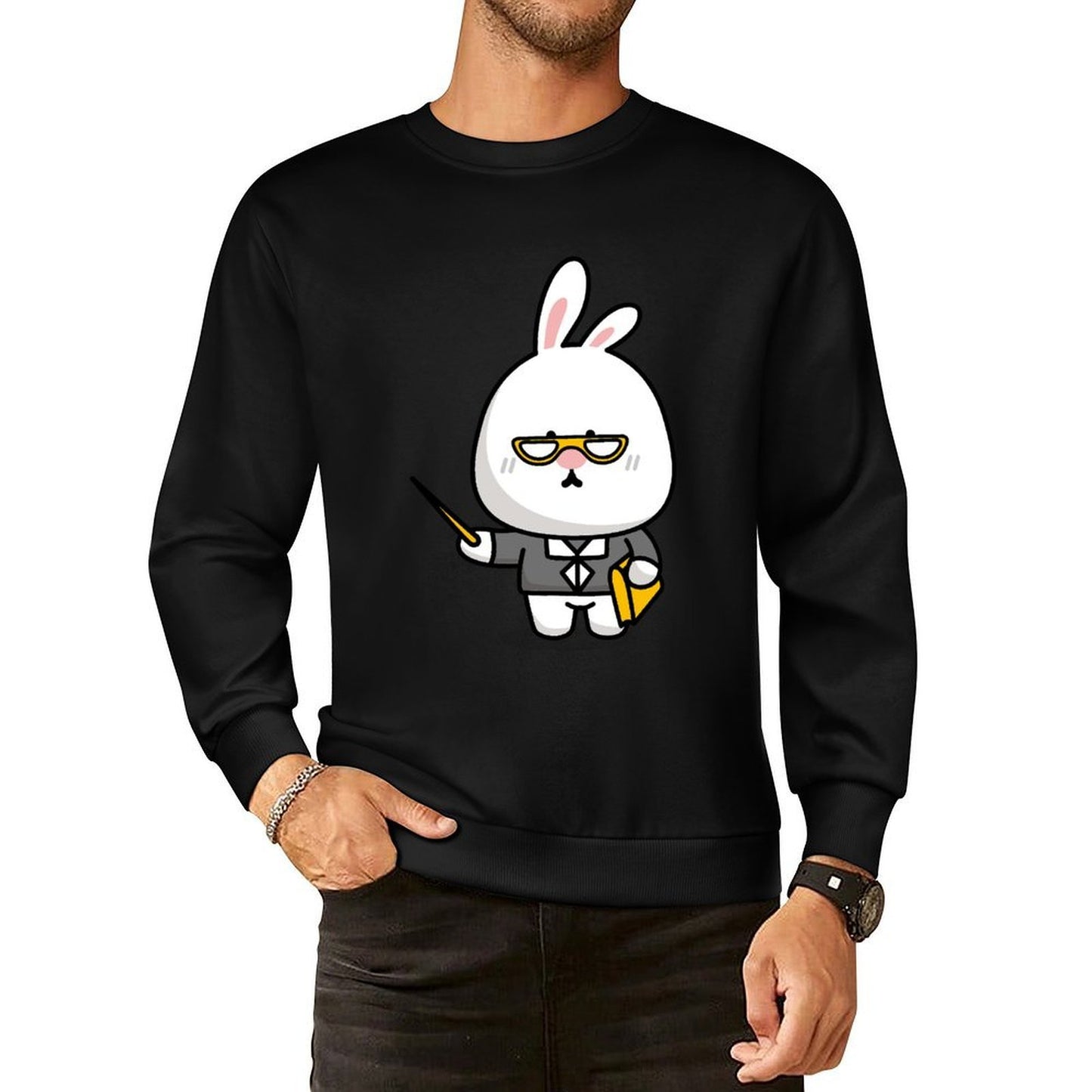 Front Patterned Long Sleeve TopSmoothWear Softstyle