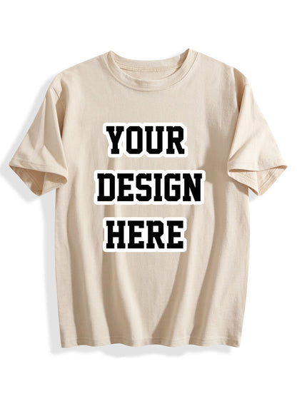 180g pure cotton short-sleeved shirt Light apricot