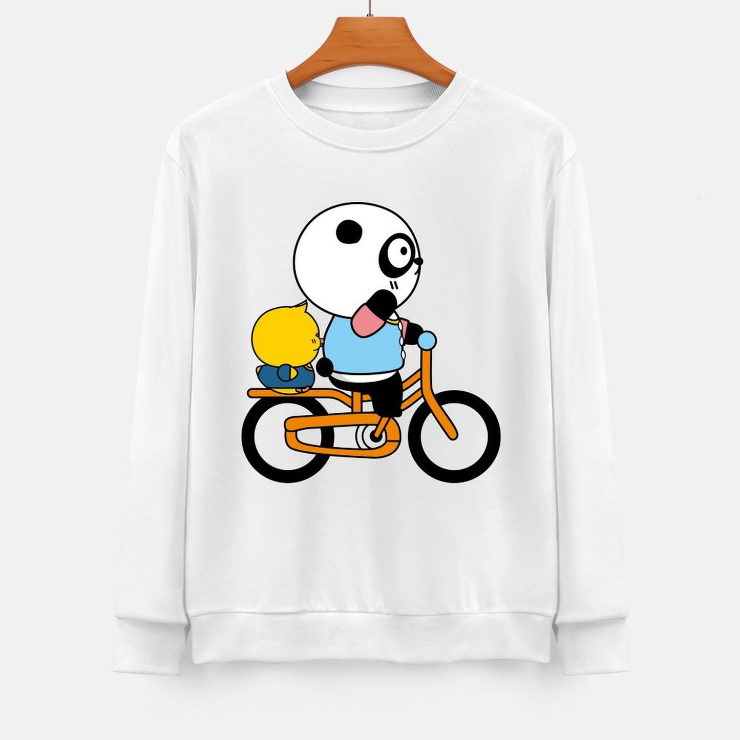 Front Patterned Long Sleeve TopOriginal Double-Stitched