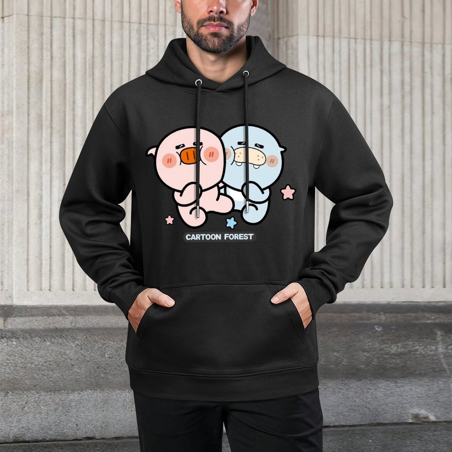 Original Solid Front Graphic Hoodies