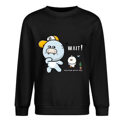 Front Patterned Long Sleeve TopSmooth Feel Heat-Transfer