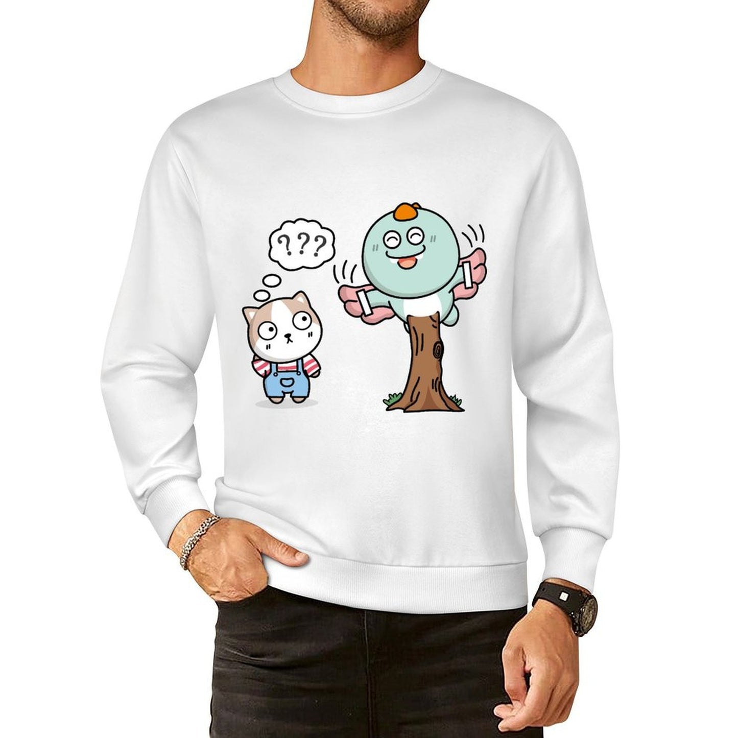 Front Patterned Long Sleeve TopEasyWear Fade-Proof