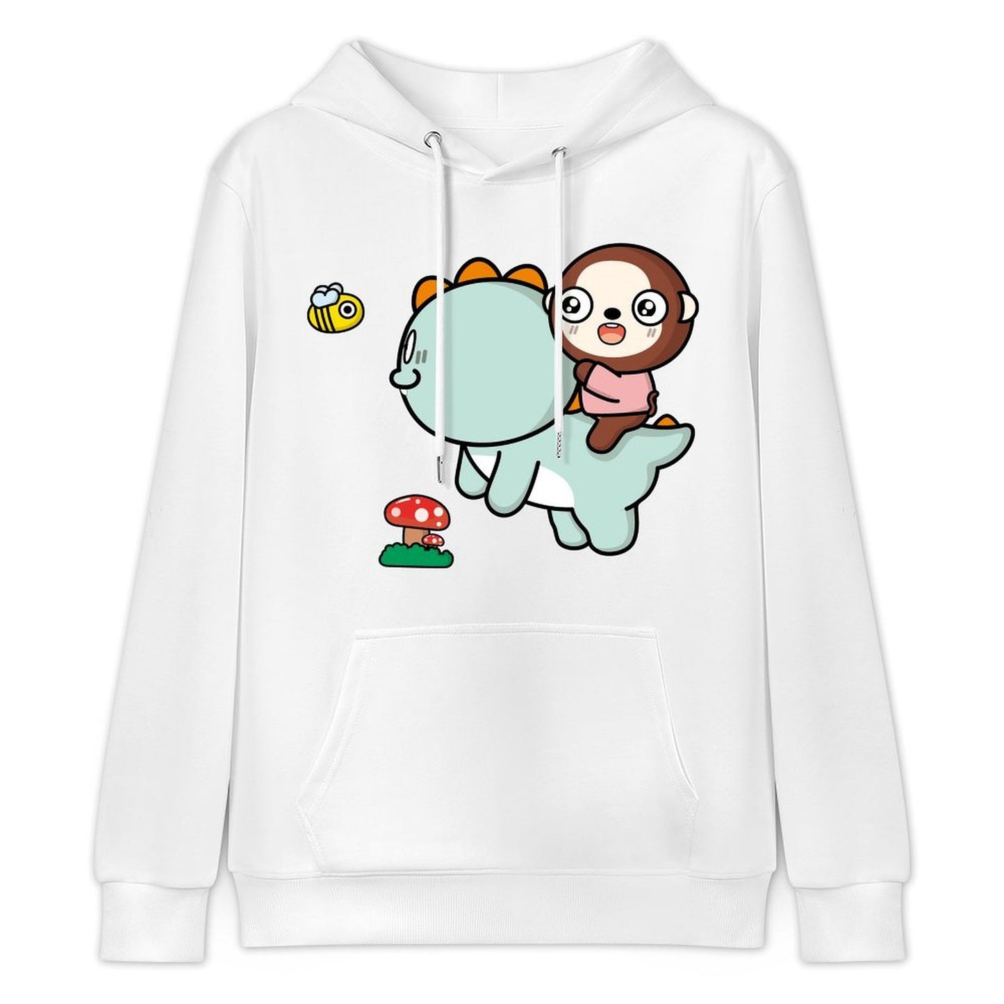 Neutral Cotton Front Graphic Hoodies