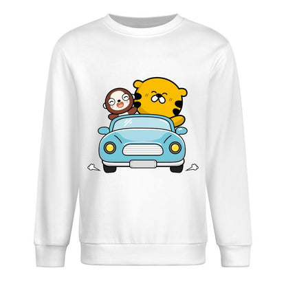 Front Patterned Long Sleeve TopStreet Oversized