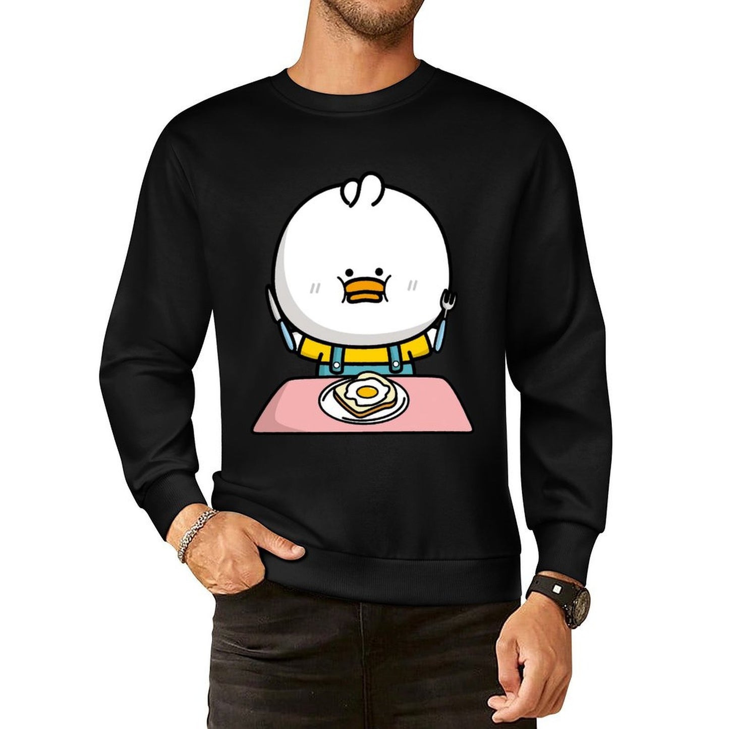 Front Patterned Long Sleeve TopSignature LooseFit