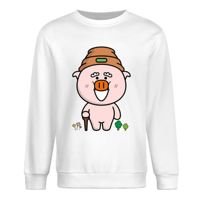 Front Patterned Long Sleeve TopCrewneck Essential