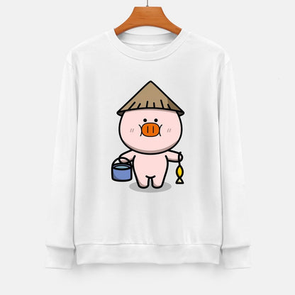 Front Patterned Long Sleeve TopNatural Cotton