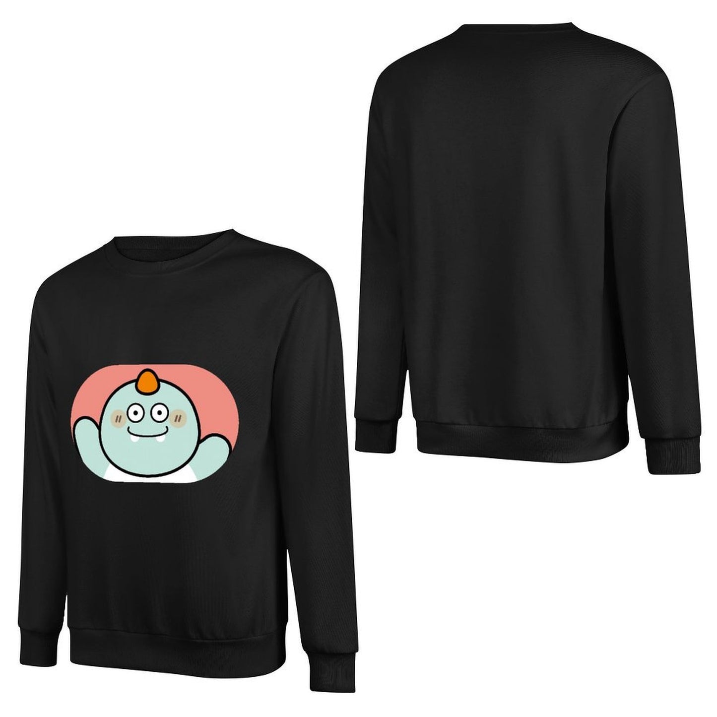 Front Patterned Long Sleeve TopDouble-Stitched Eco / Sustainable