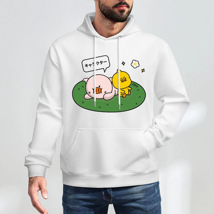 LooseFit Tear-Resistant Front Graphic Hoodies