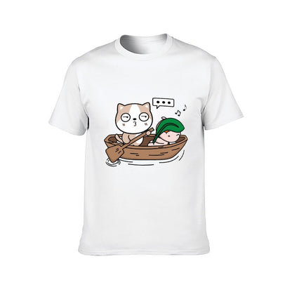 Double-Stitched Breathable Front Graphic T-shirt