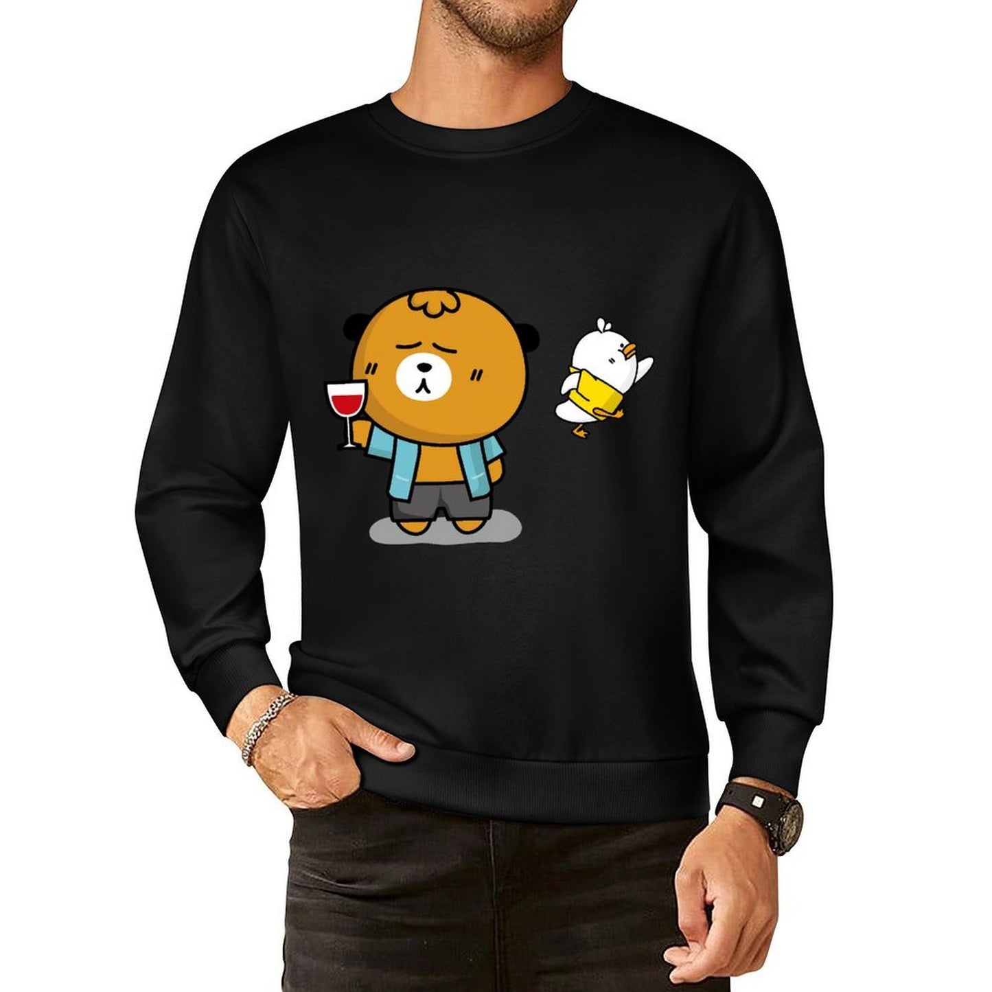 Front Patterned Long Sleeve TopOversized Crisp Print