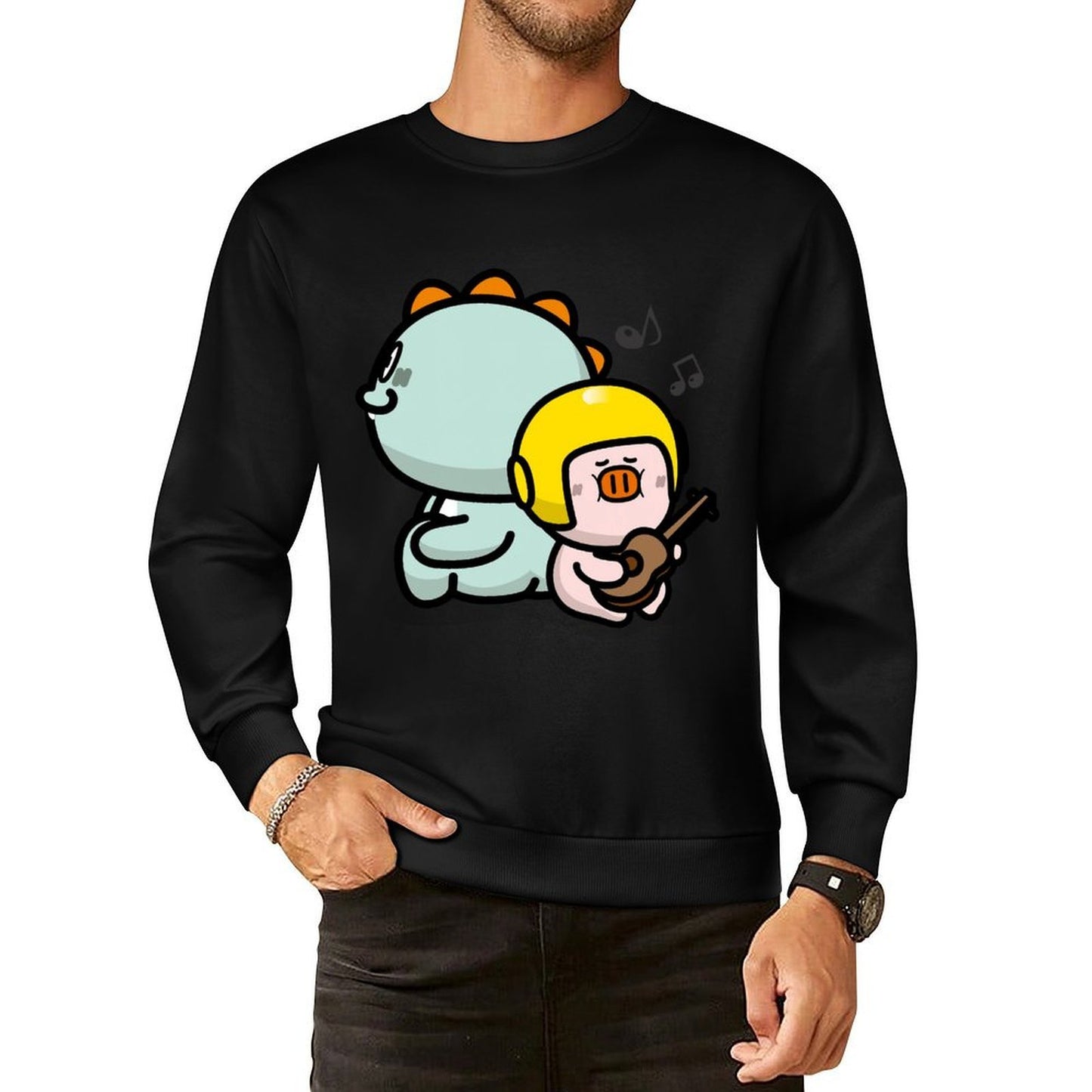 Front Patterned Long Sleeve TopPrinting Minimal