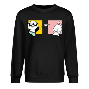 Front Patterned Long Sleeve TopCasual Crew Neck