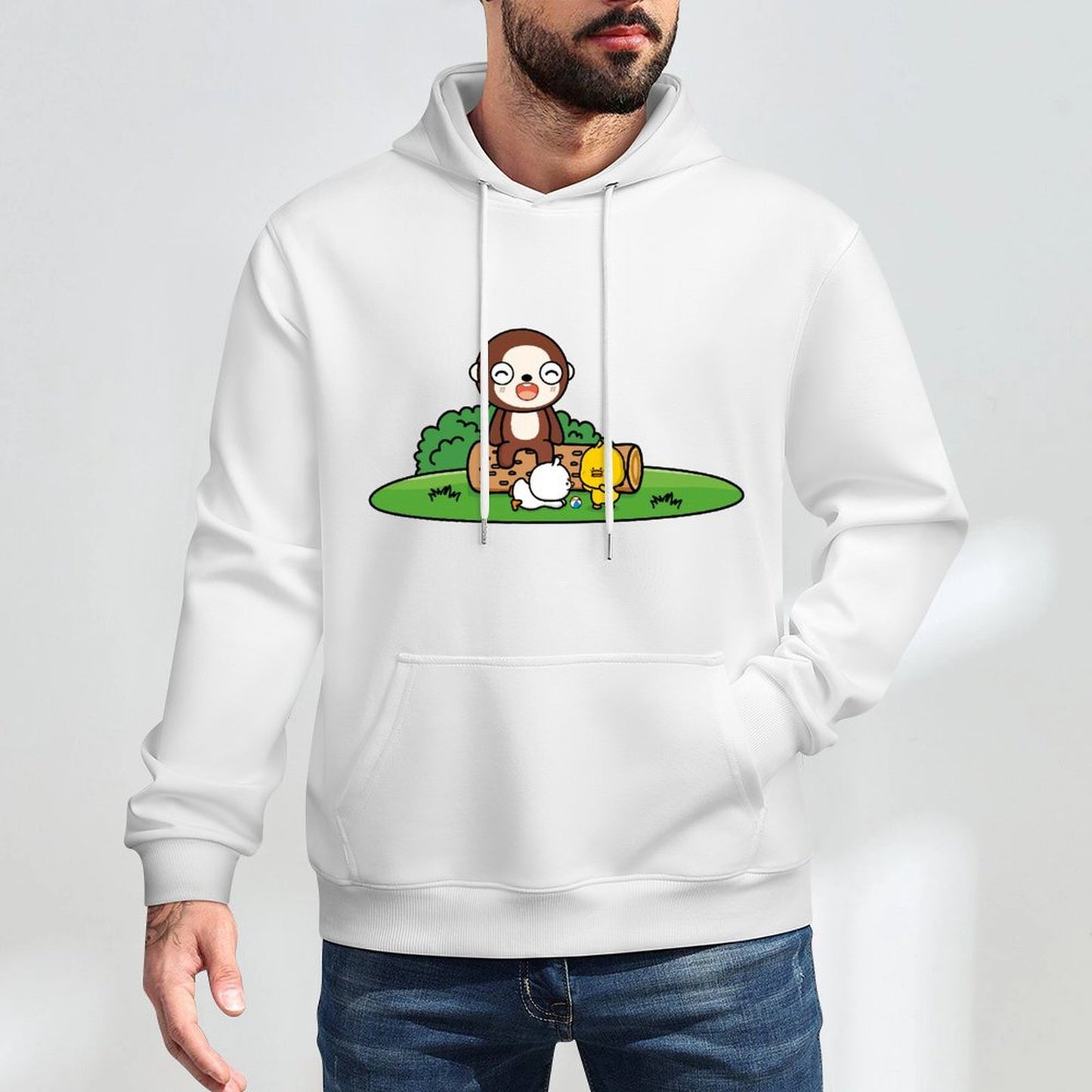 Oversized Neat Front Graphic Hoodies