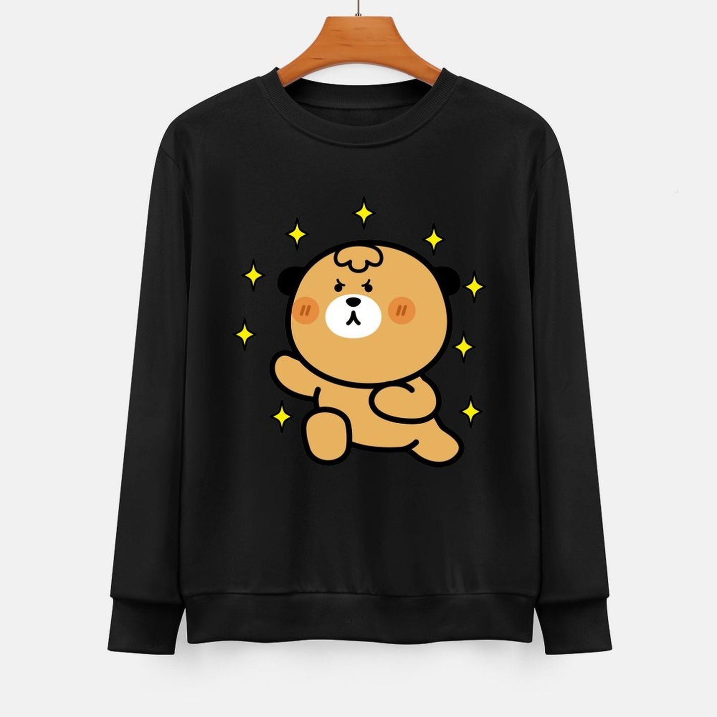  Front Patterned Long Sleeve TopSlim Fit Colorfast