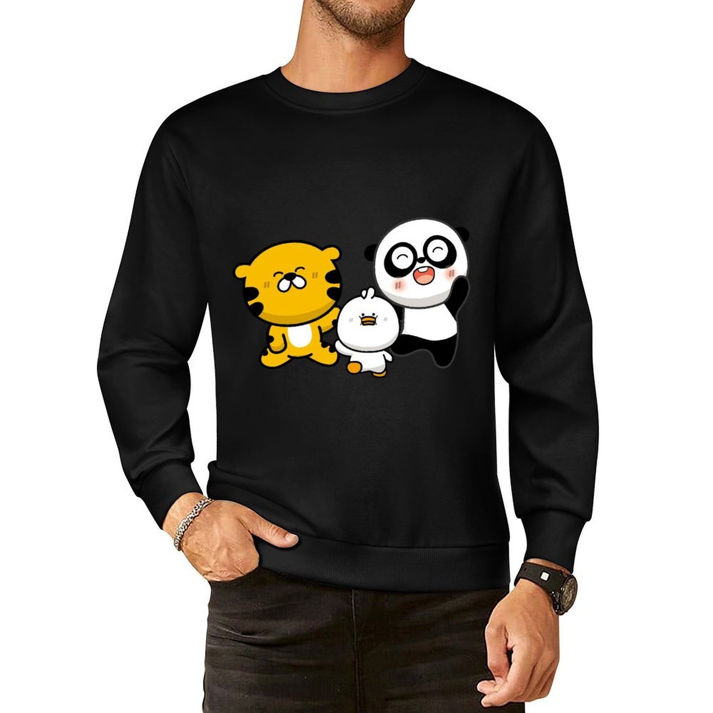 Front Patterned Long Sleeve TopDurable Made-to-Order