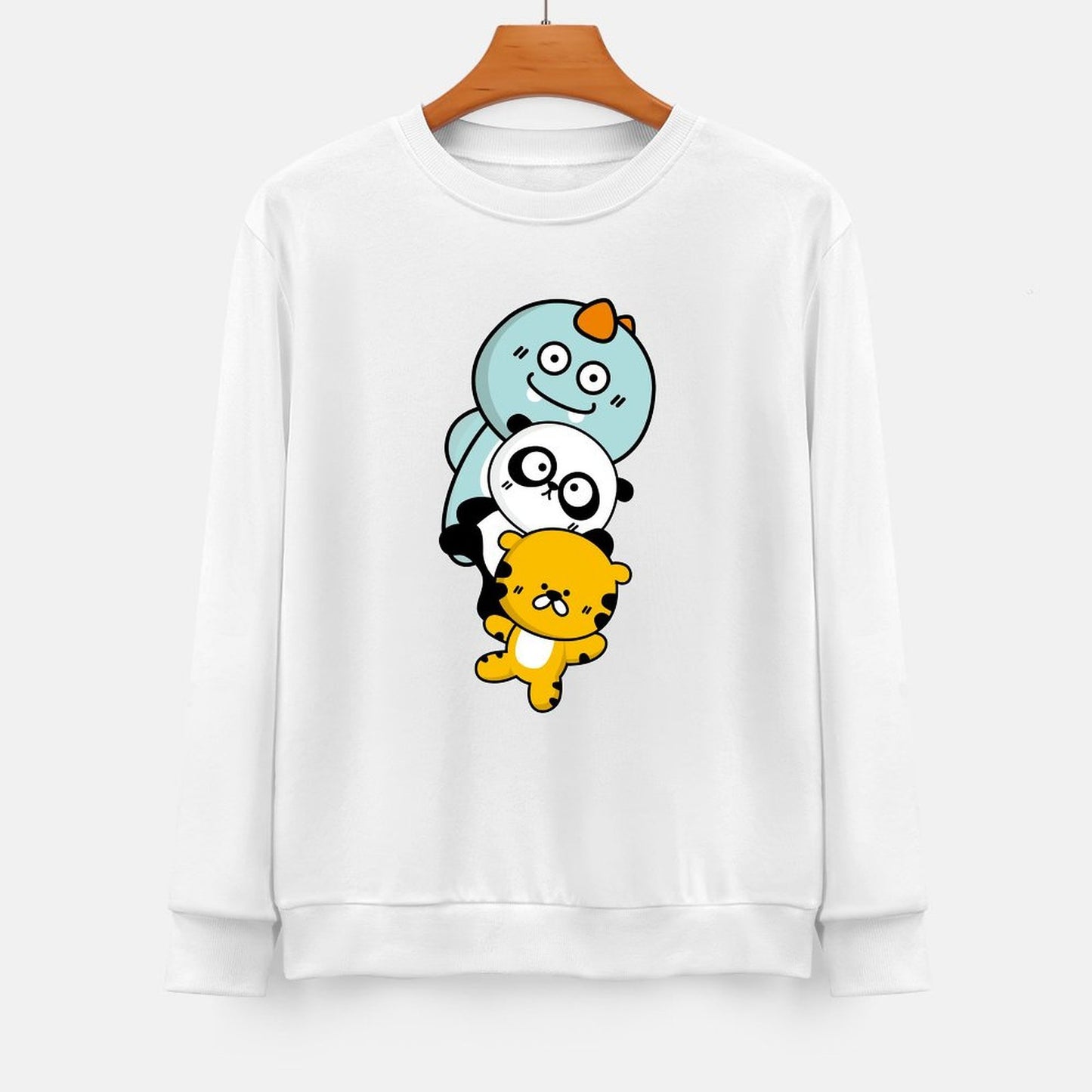 Front Patterned Long Sleeve TopDailyFit Plain