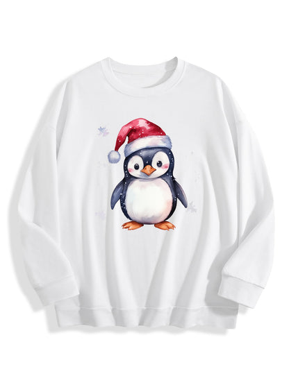 Customized Christmas-themed hoodies are available pengunin