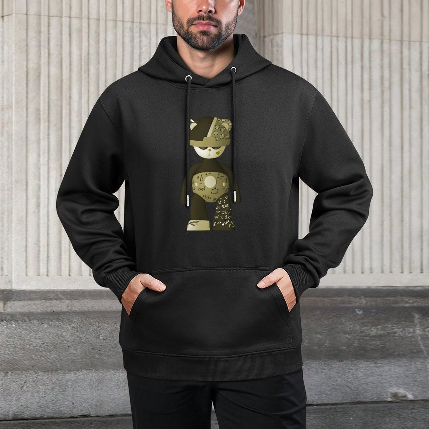 IPIB 250g Hooded Pocket Sweatshirt Front GraphicMen's Hooded  Sweatshirt6000107-2