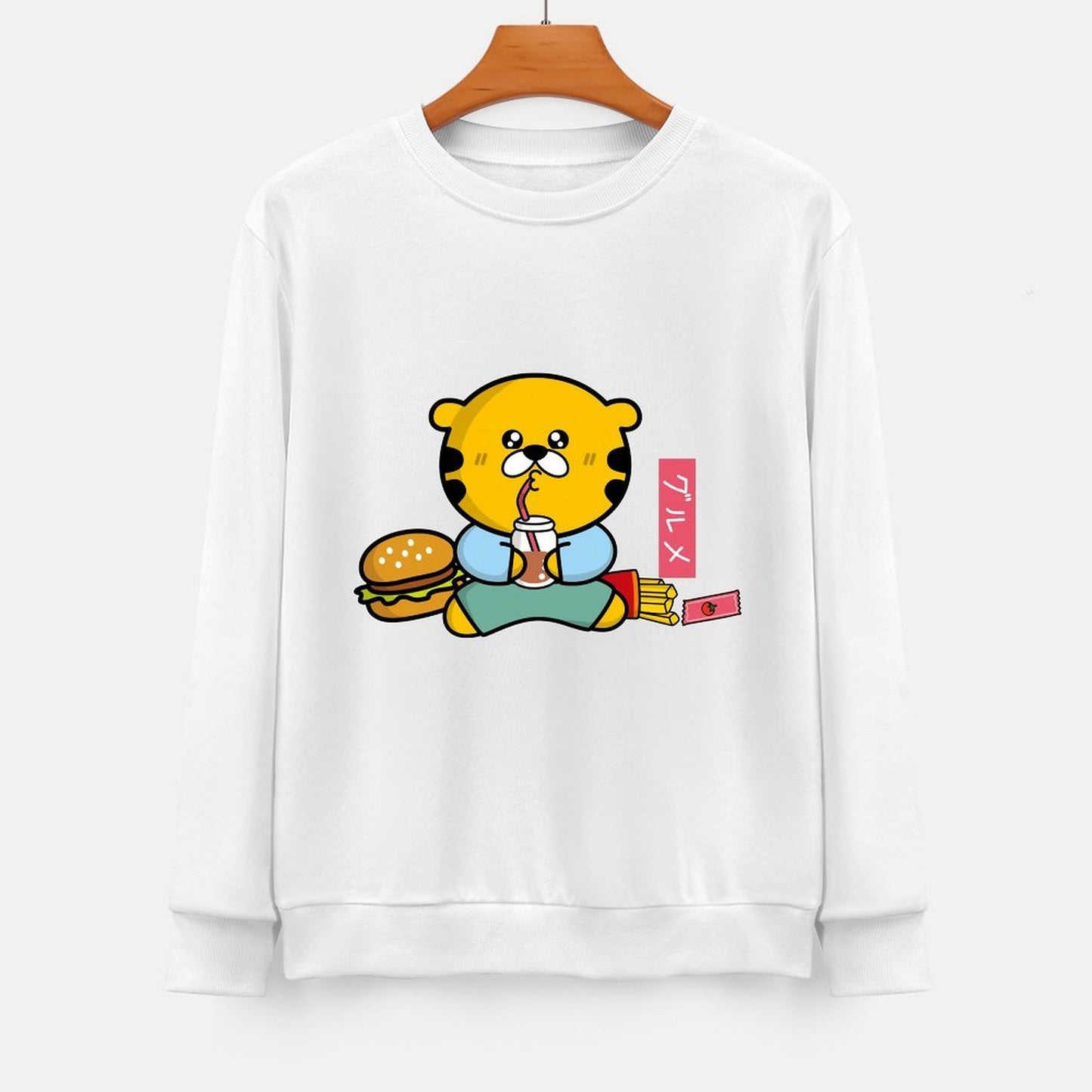 Front Patterned Long Sleeve TopCrisp Print Print-Ready