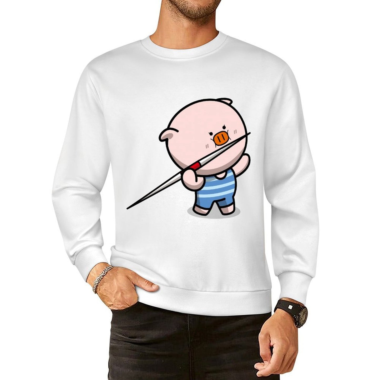 Front Patterned Long Sleeve TopOn-Demand Fade-Proof