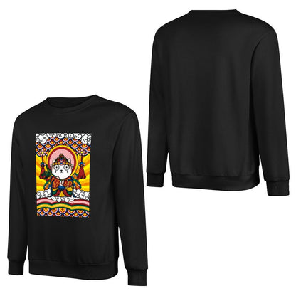 Front Patterned Long Sleeve TopEasyStyle Crew Neck