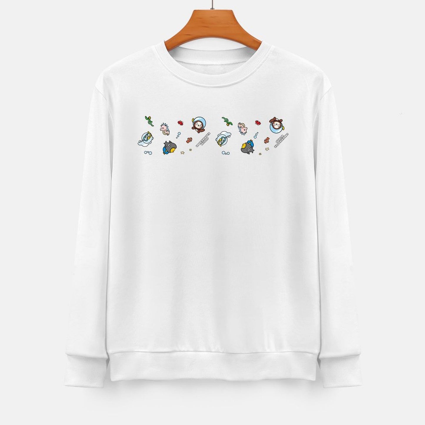 Front Patterned Long Sleeve TopEasy-Care Neutral