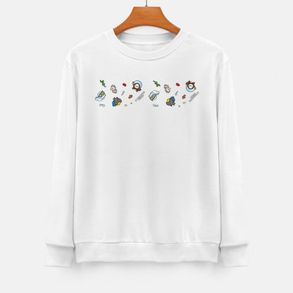 Front Patterned Long Sleeve TopEasy-Care Neutral