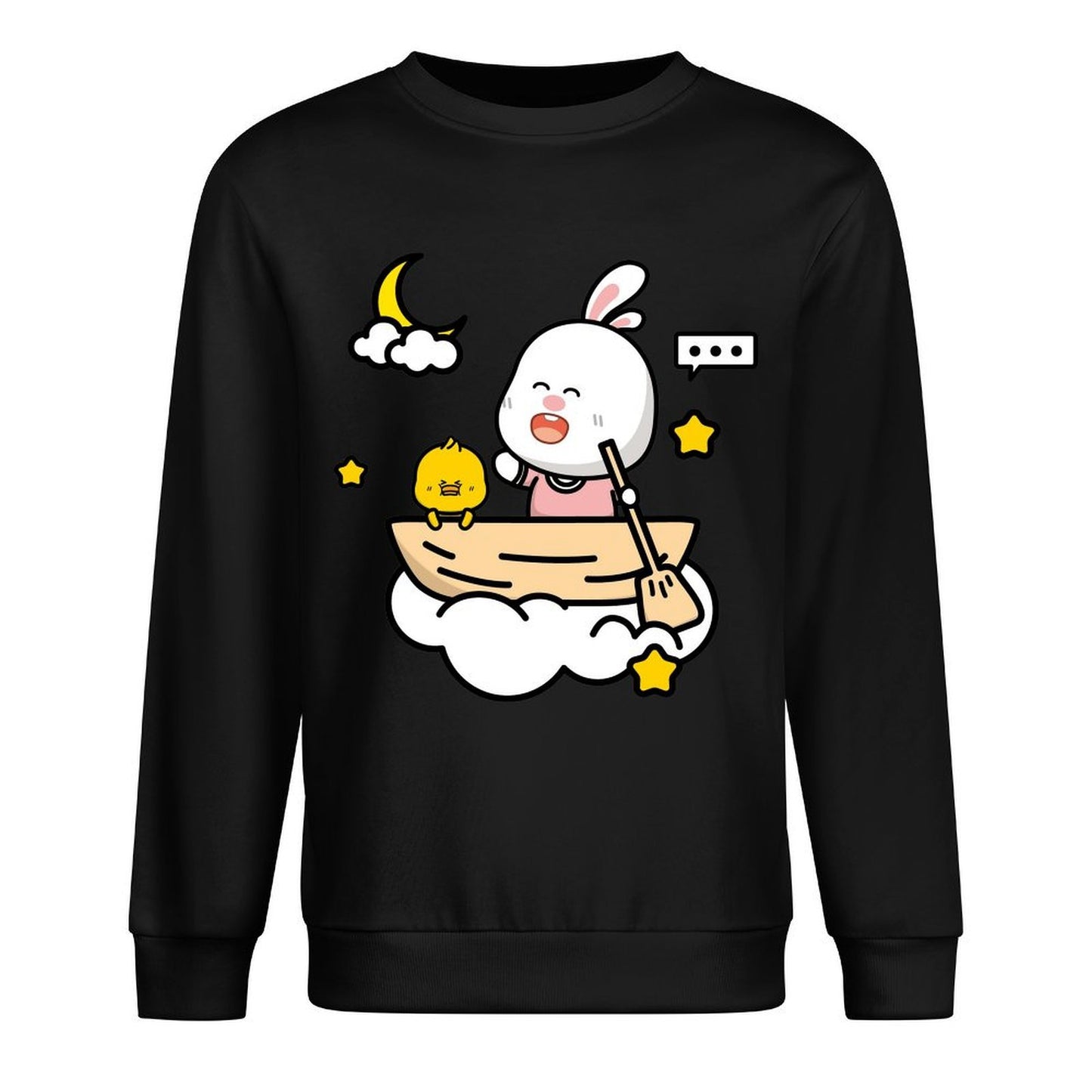 Front Patterned Long Sleeve TopFresh Smooth Feel