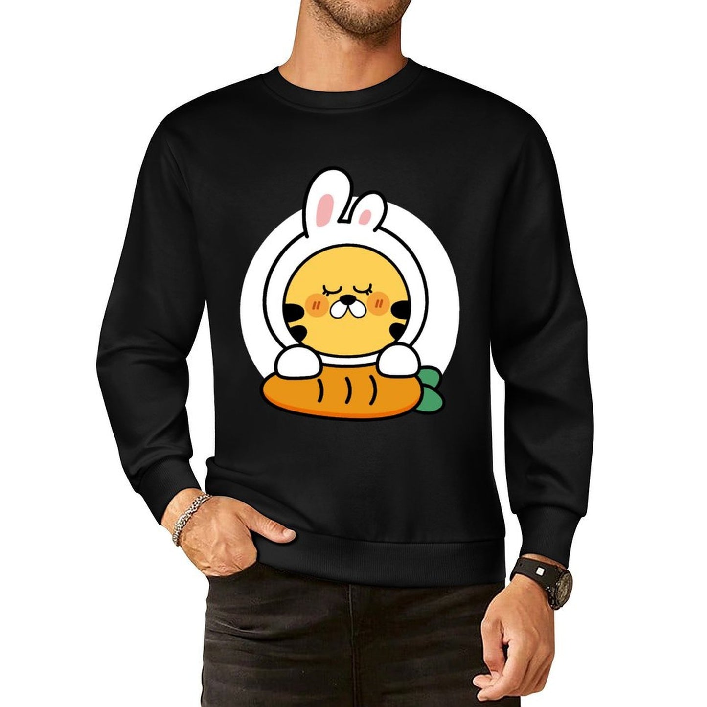 Front Patterned Long Sleeve TopPlain YearRound