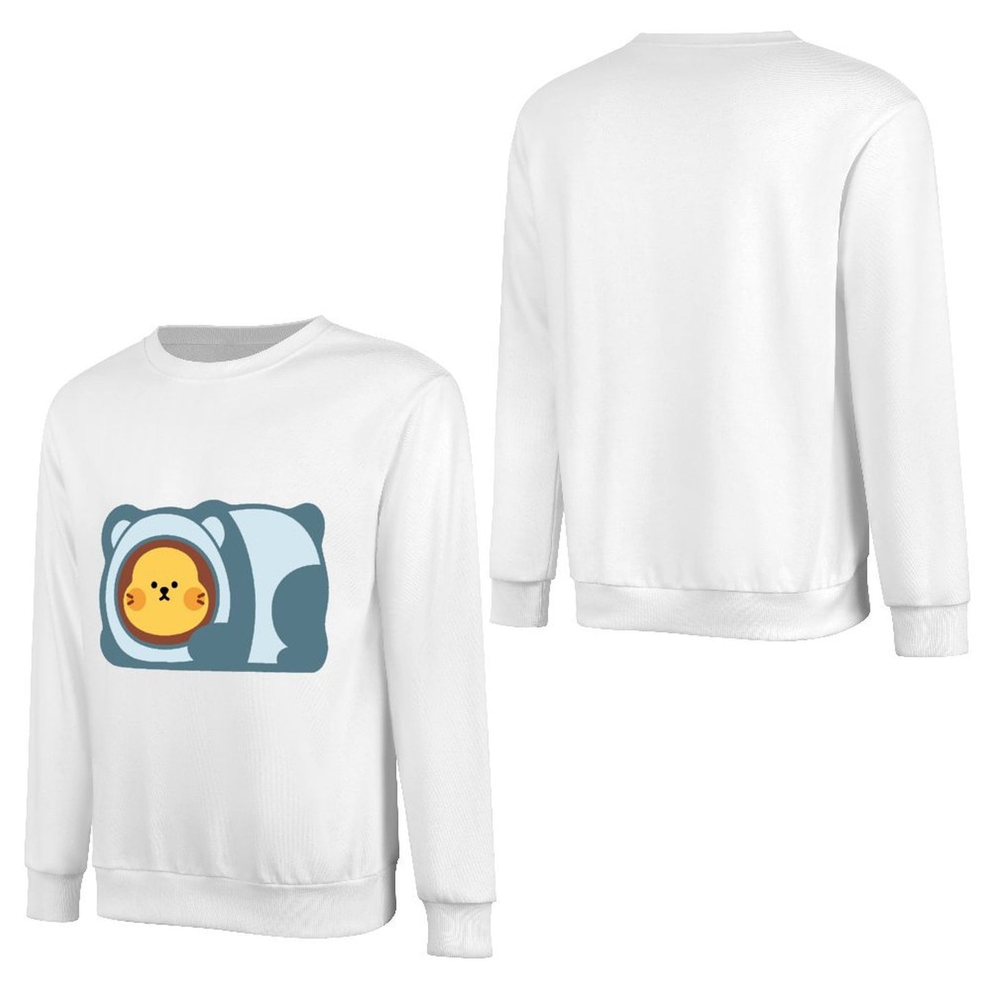 Front Patterned Long Sleeve TopCrew Neck Printing