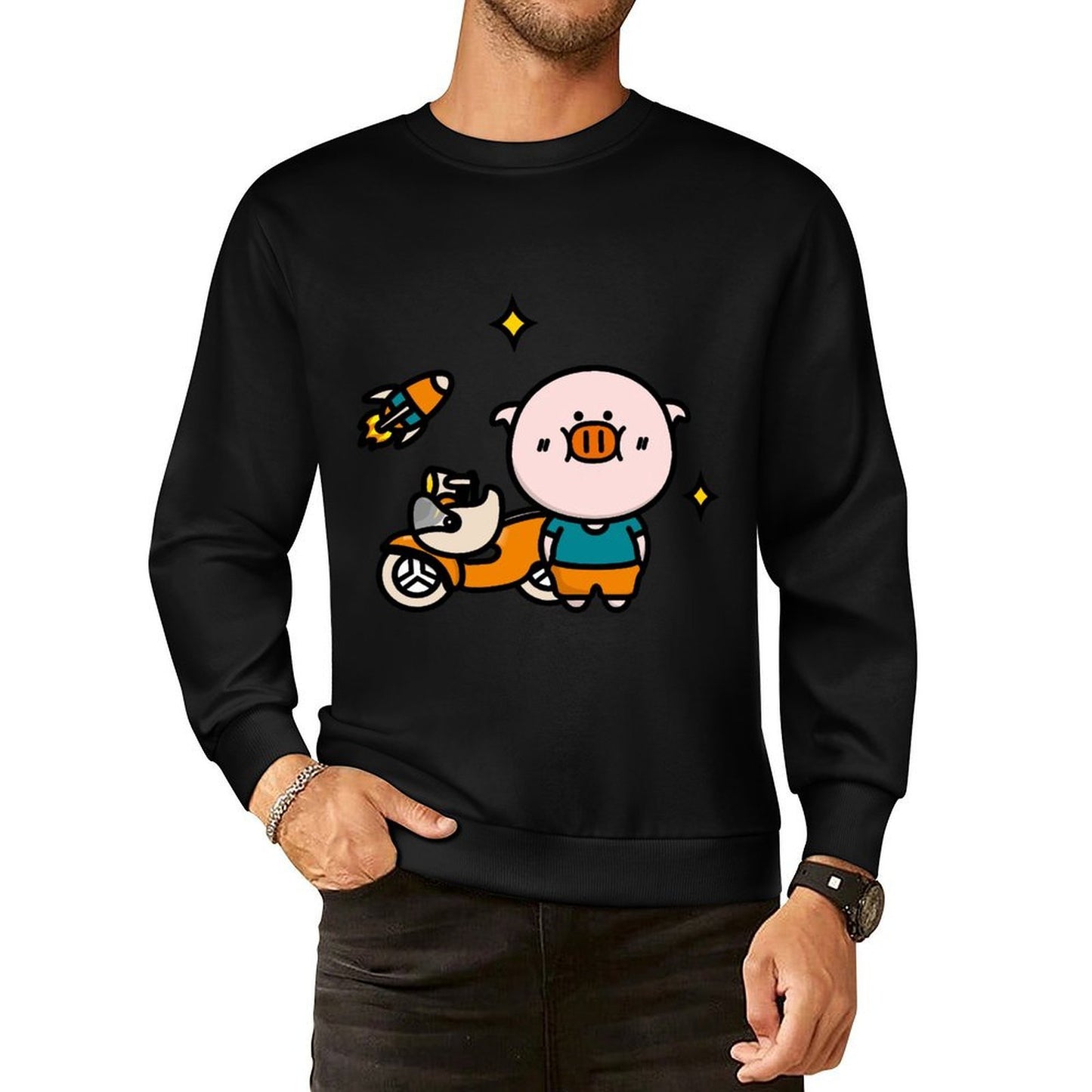 Front Patterned Long Sleeve TopChill Shrink-Resistant