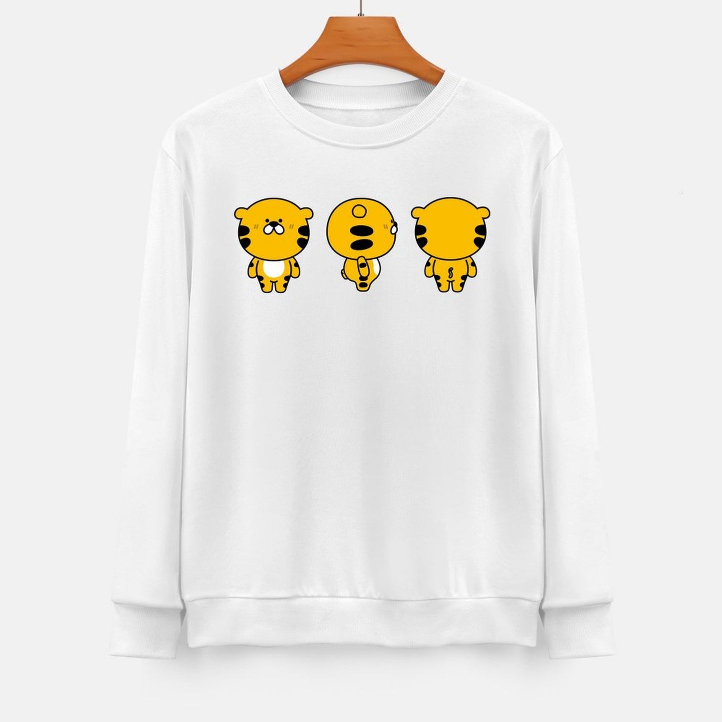 Front Patterned Long Sleeve TopFitted Solid