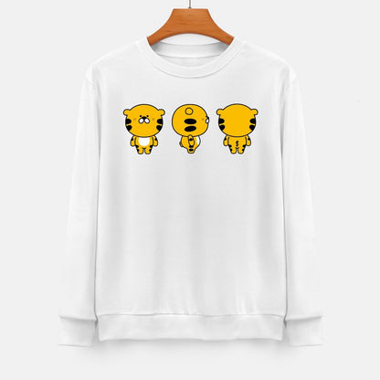 Front Patterned Long Sleeve TopFitted Solid