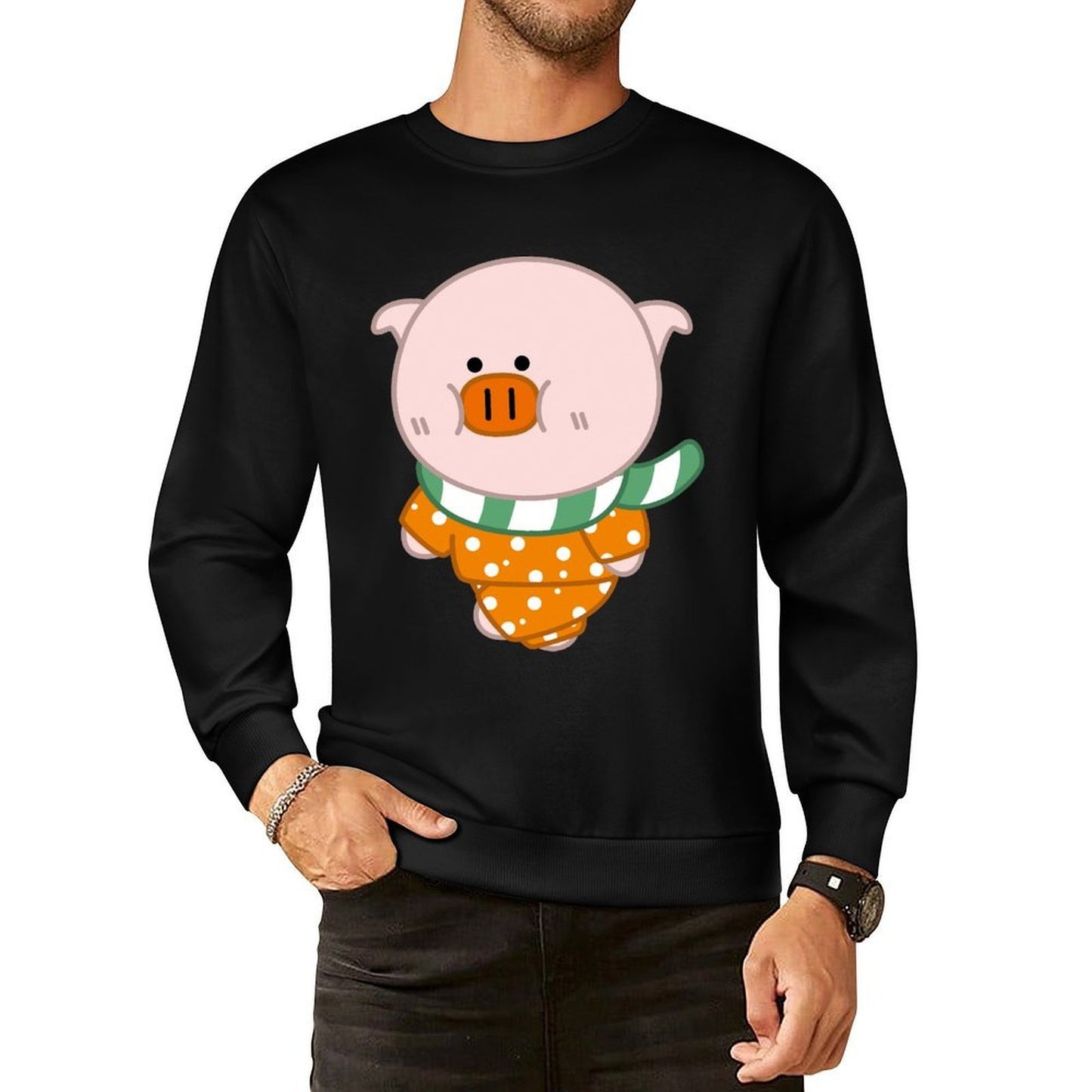 Front Patterned Long Sleeve TopSlim Fit RegularFit