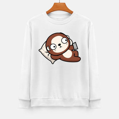 Front Patterned Long Sleeve TopNatural Shrink-Resistant