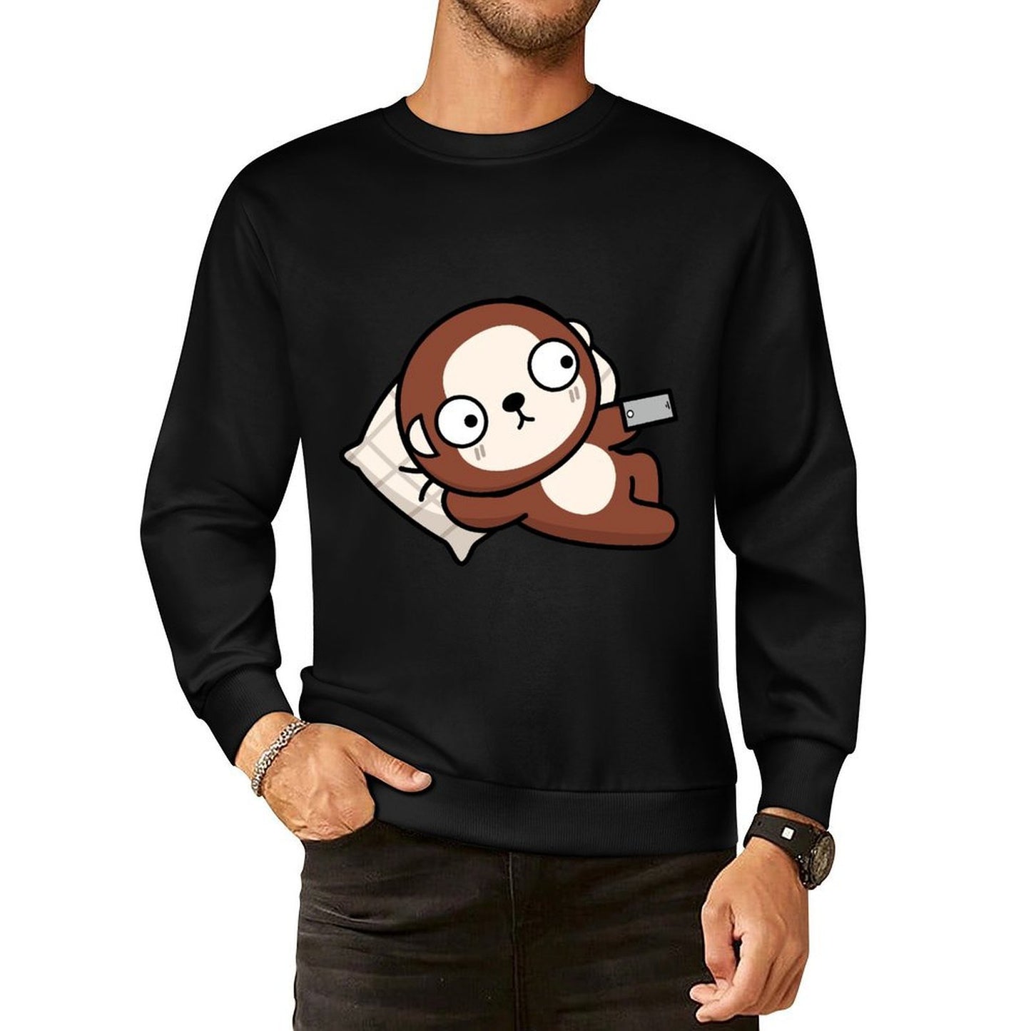 Front Patterned Long Sleeve TopSimple Tear-Resistant