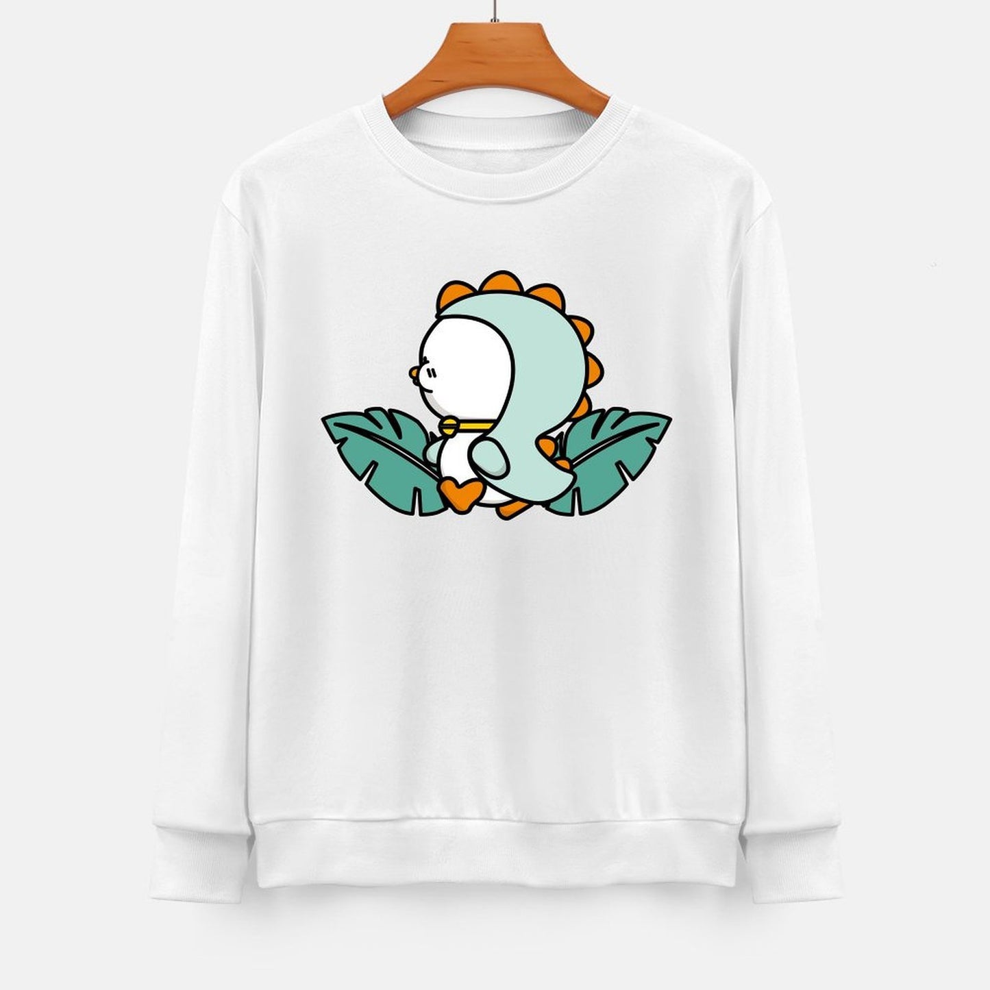 Front Patterned Long Sleeve Top100% Cotton Fitted