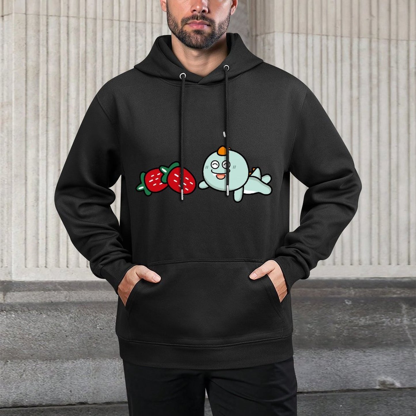 Relaxed Tear-Resistant Front Graphic Hoodies