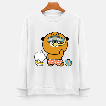 Front Patterned Long Sleeve TopIndoor Crisp Print