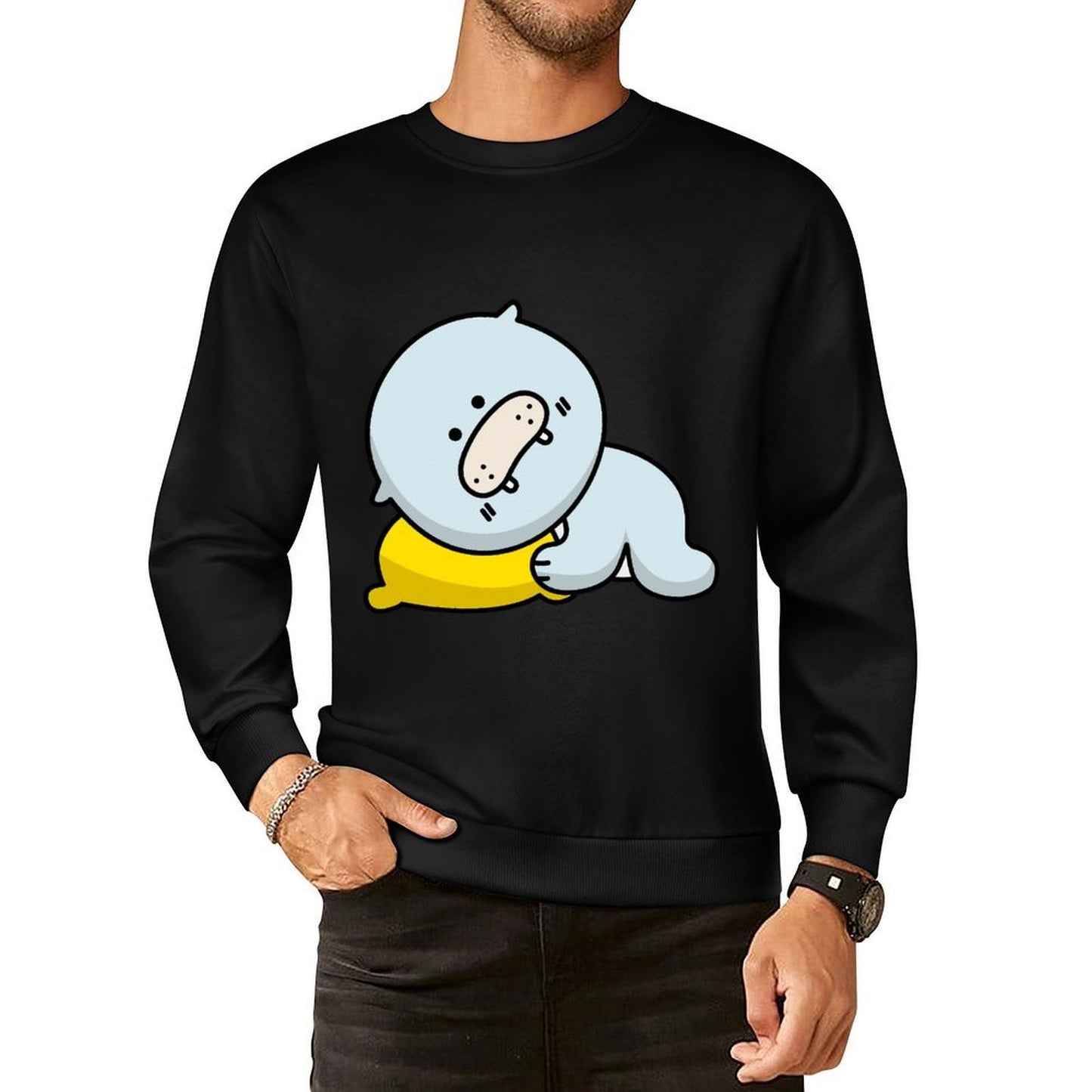 Front Patterned Long Sleeve TopWeekend Smooth Feel