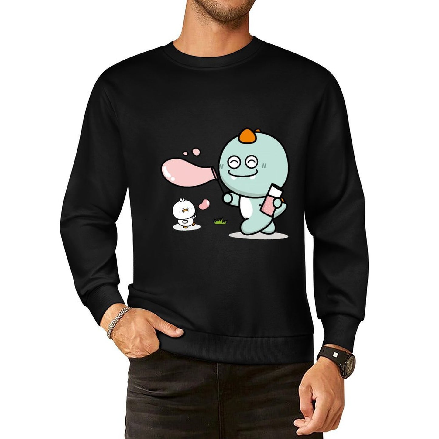 Front Patterned Long Sleeve TopSleek EssentialFit