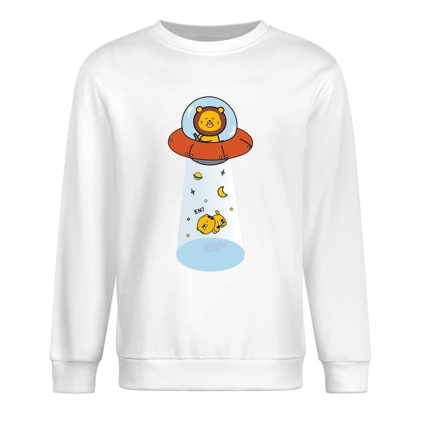Front Patterned Long Sleeve TopBasicSeries Oversized