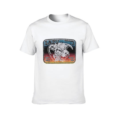 Inkmay Casual  Cotton T-shirt Abstract Artistic Profile With Geometric Elements Unisex T-shirtSoftWear Shrink-Resistant T-Shirt